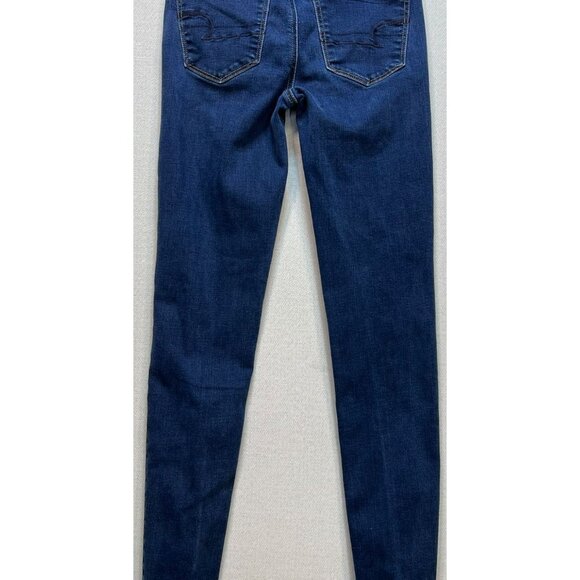 American Eagle Womens Skinny Ankle Jegging Jeans Super Stretch Size 4 Long Blue - Picture 2 of 11